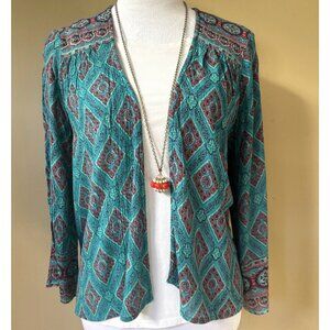 O'Neill‎ Women's Southwestern Boho Open Front Kimono Top Size M Tribal Festival